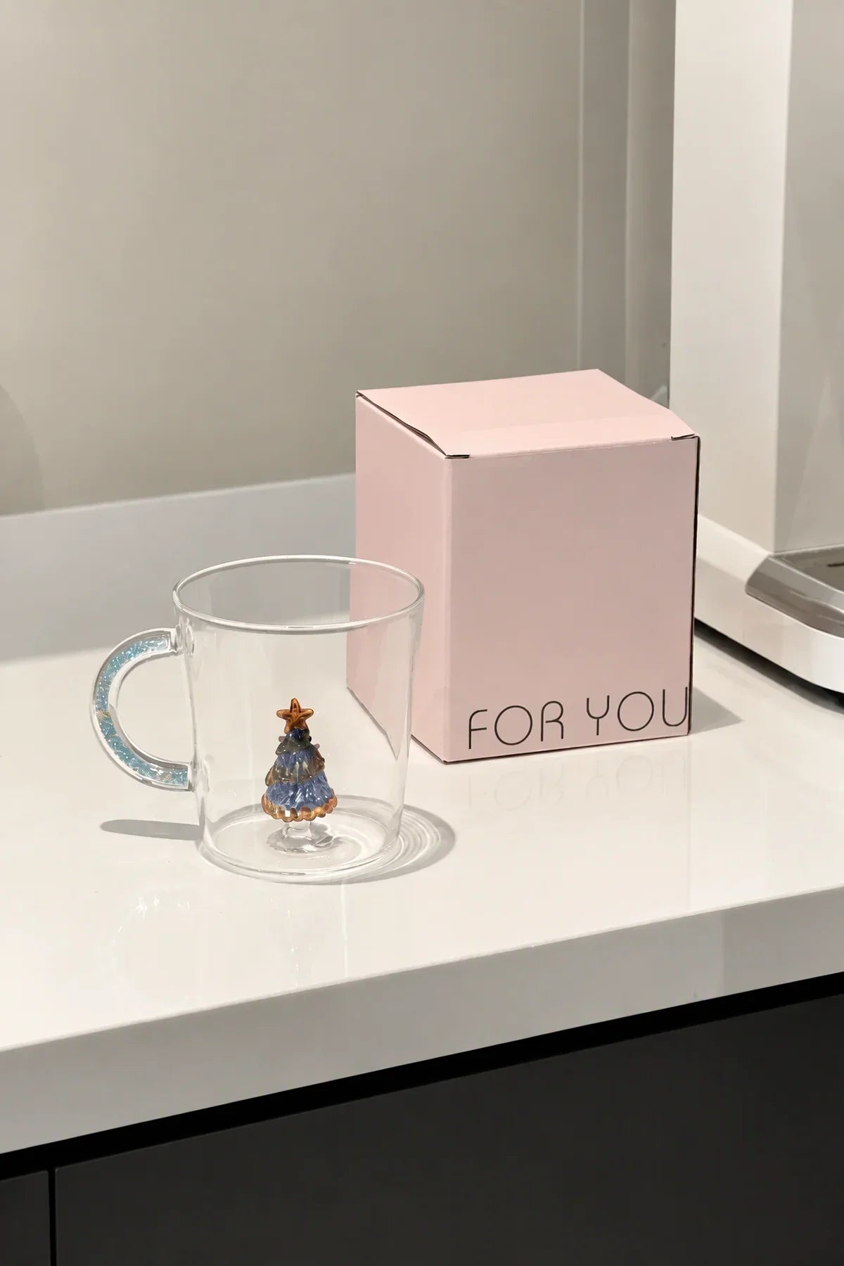 Winter Gala Clear Glass Mug
