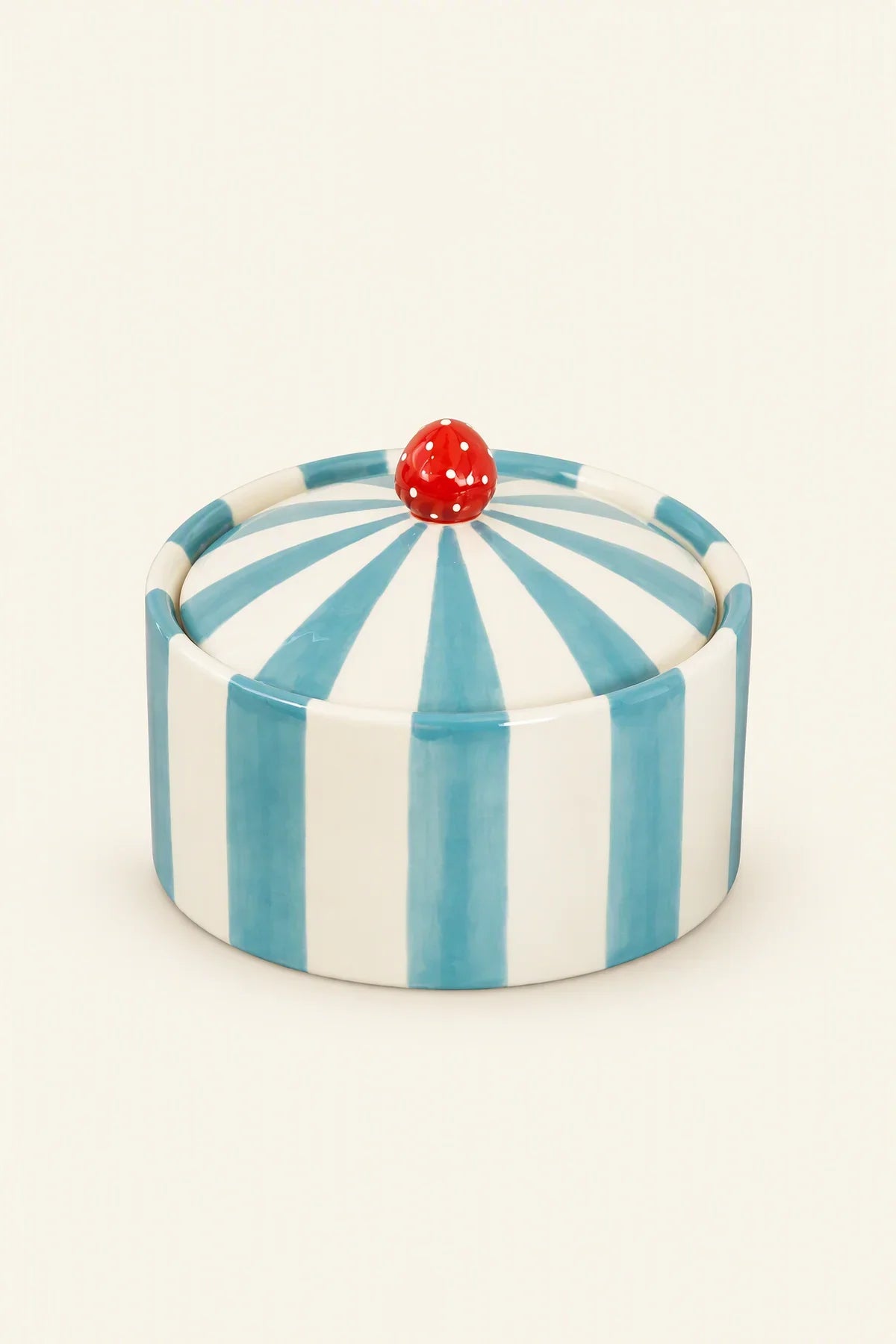 Big Top Striped Ceramic Lidded Vessel