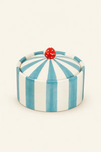 Big Top Striped Ceramic Lidded Vessel