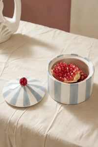 Big Top Striped Ceramic Lidded Vessel