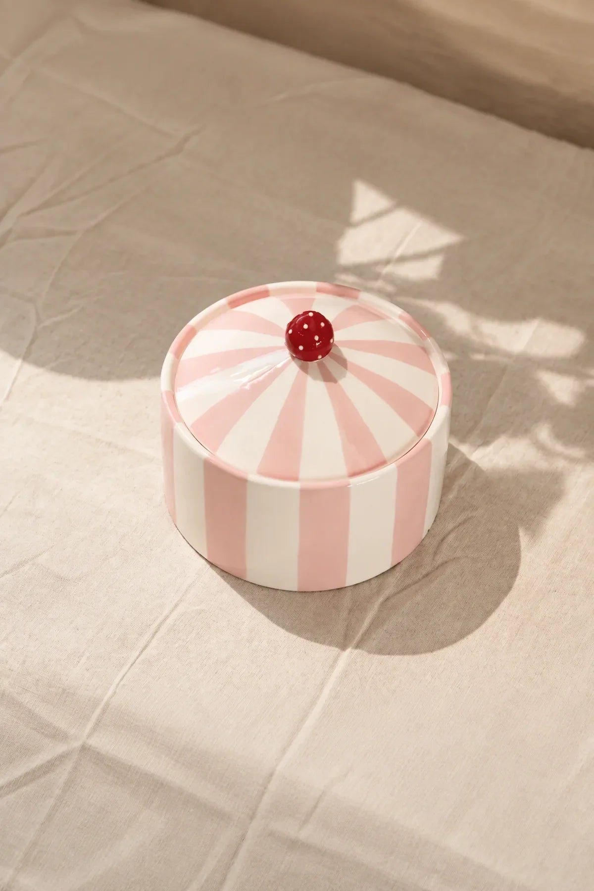 Big Top Striped Ceramic Lidded Vessel