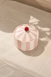 Big Top Striped Ceramic Lidded Vessel
