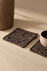 Studio Picnic Brown Mottled-Weave Textile Set