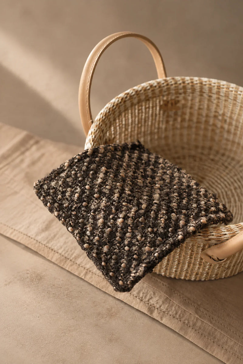 Studio Picnic Brown Mottled-Weave Textile Set