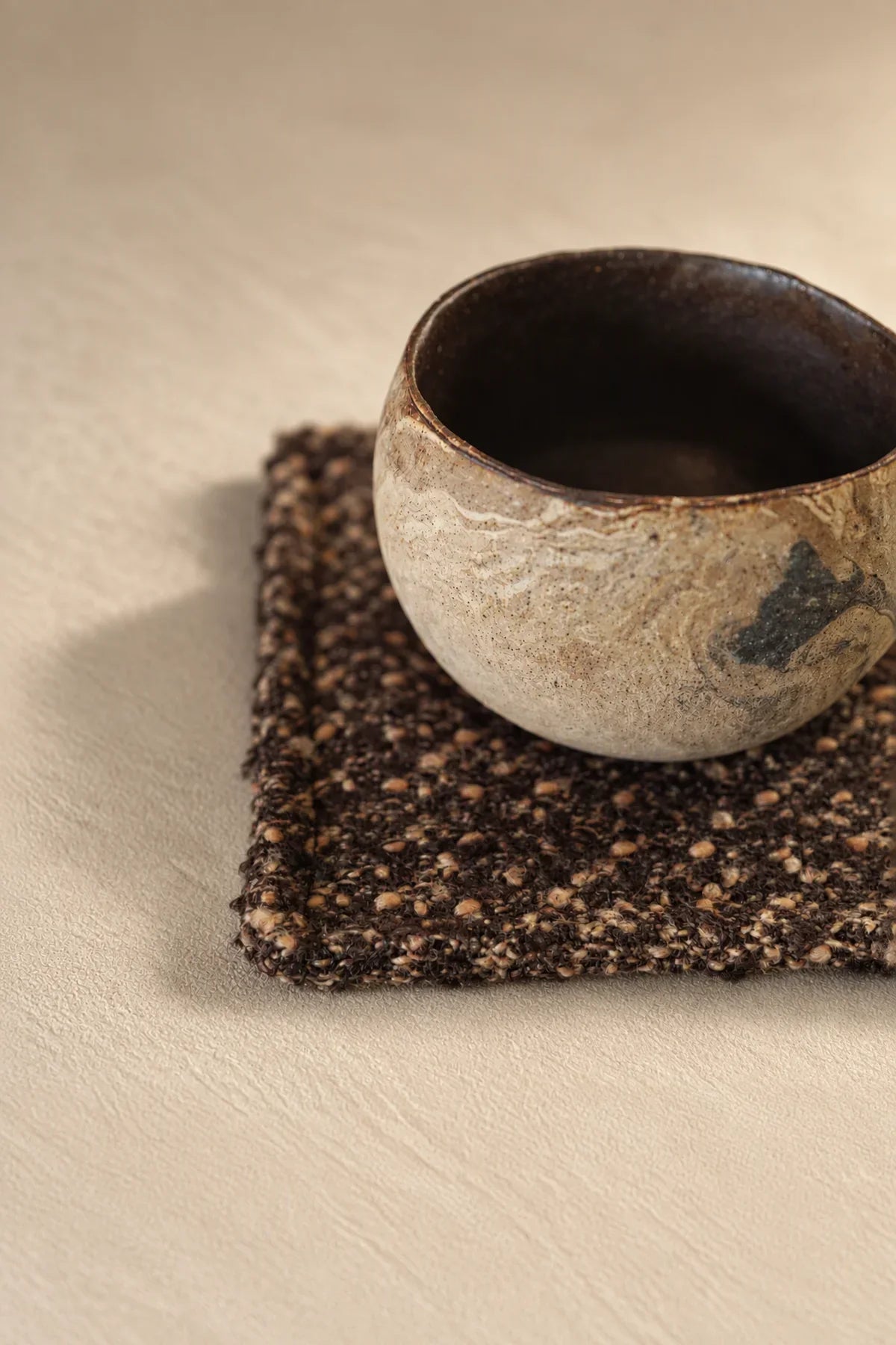 Studio Picnic Brown Mottled-Weave Textile Set