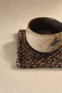 Studio Picnic Brown Mottled-Weave Textile Set