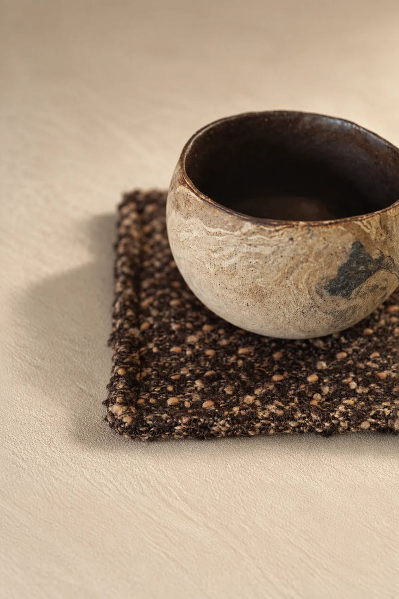 Studio Picnic Brown Mottled-Weave Textile Set