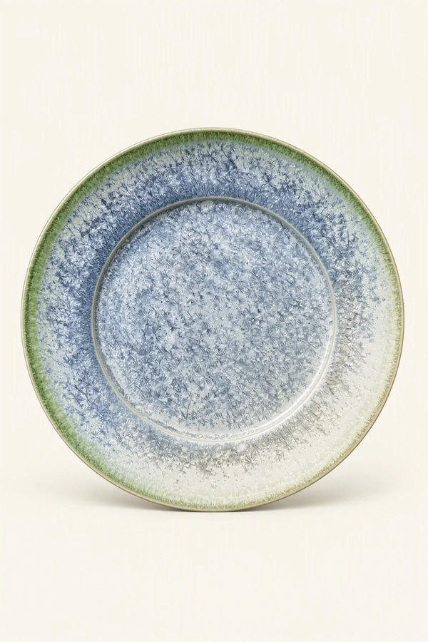 Frost Garden Blue-Green Ceramic Dessert Plate