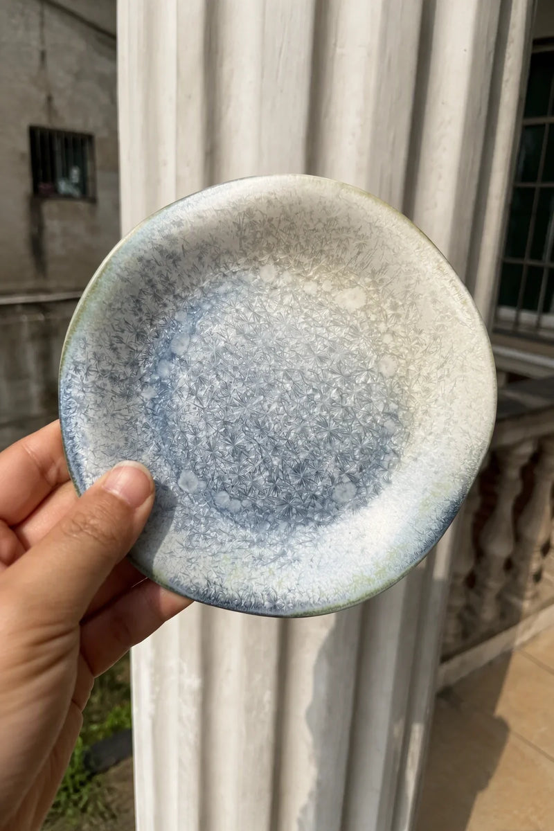 Frost Garden Blue-Green Ceramic Dessert Plate
