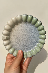Frost Garden Blue-Green Ceramic Dessert Plate