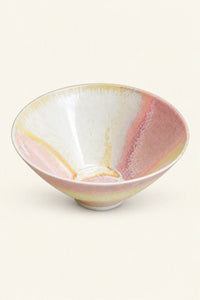 Frosted Bloom Blush Ceramic Serving Bowl