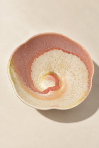 Frosted Bloom Blush Ceramic Serving Bowl