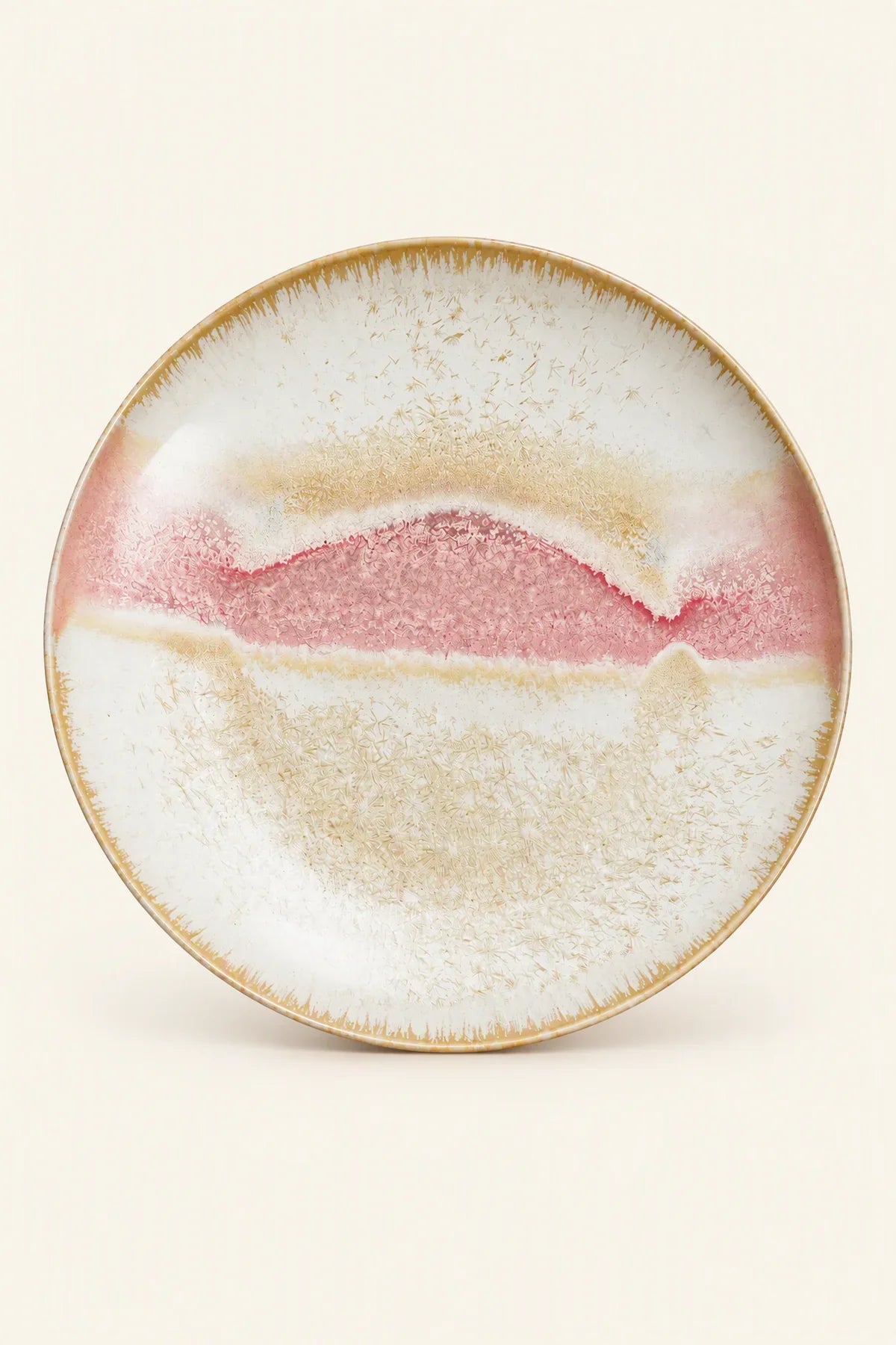 Dawn Drift Blush-Cream Ceramic Dinner Plate
