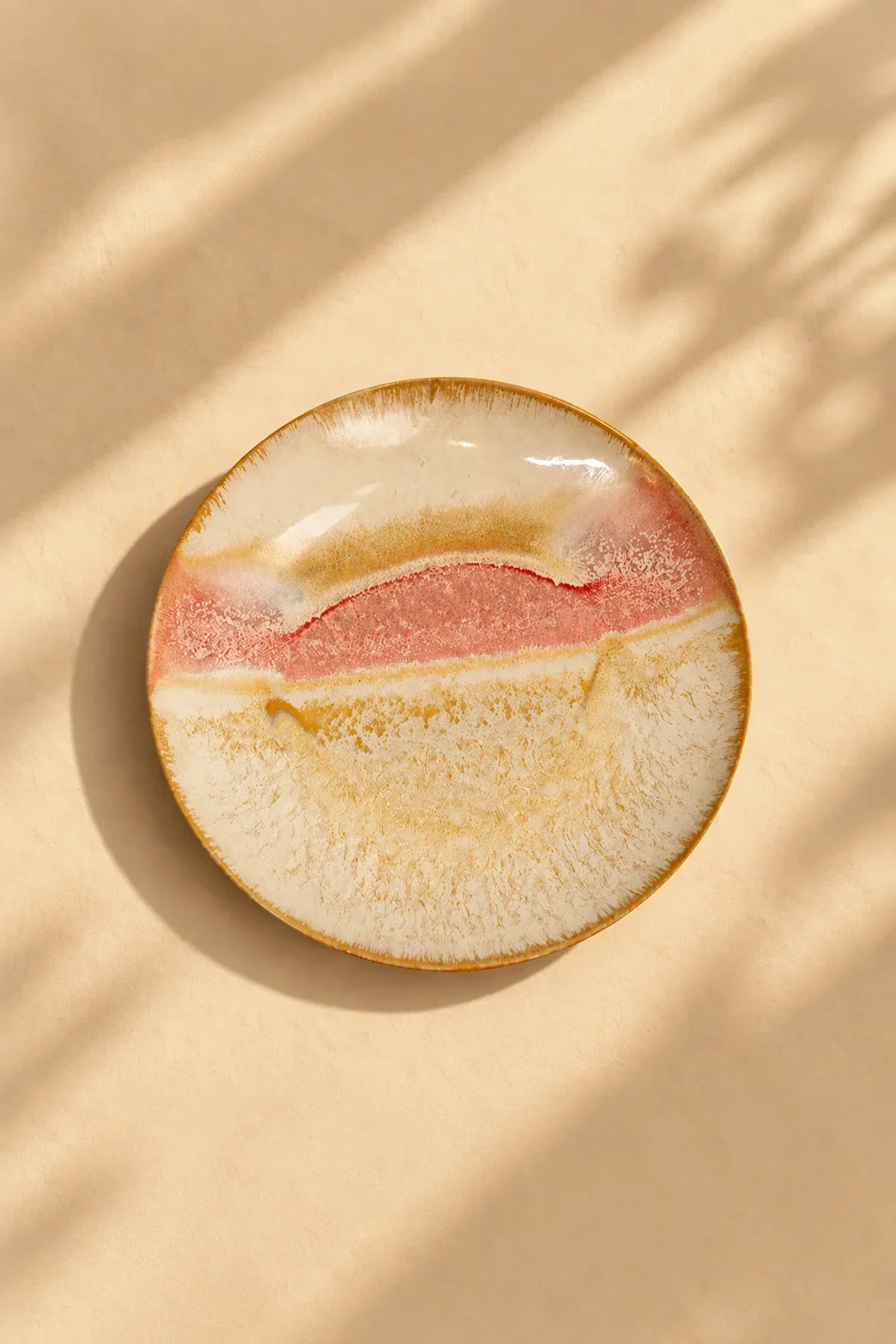 Dawn Drift Blush-Cream Ceramic Dinner Plate