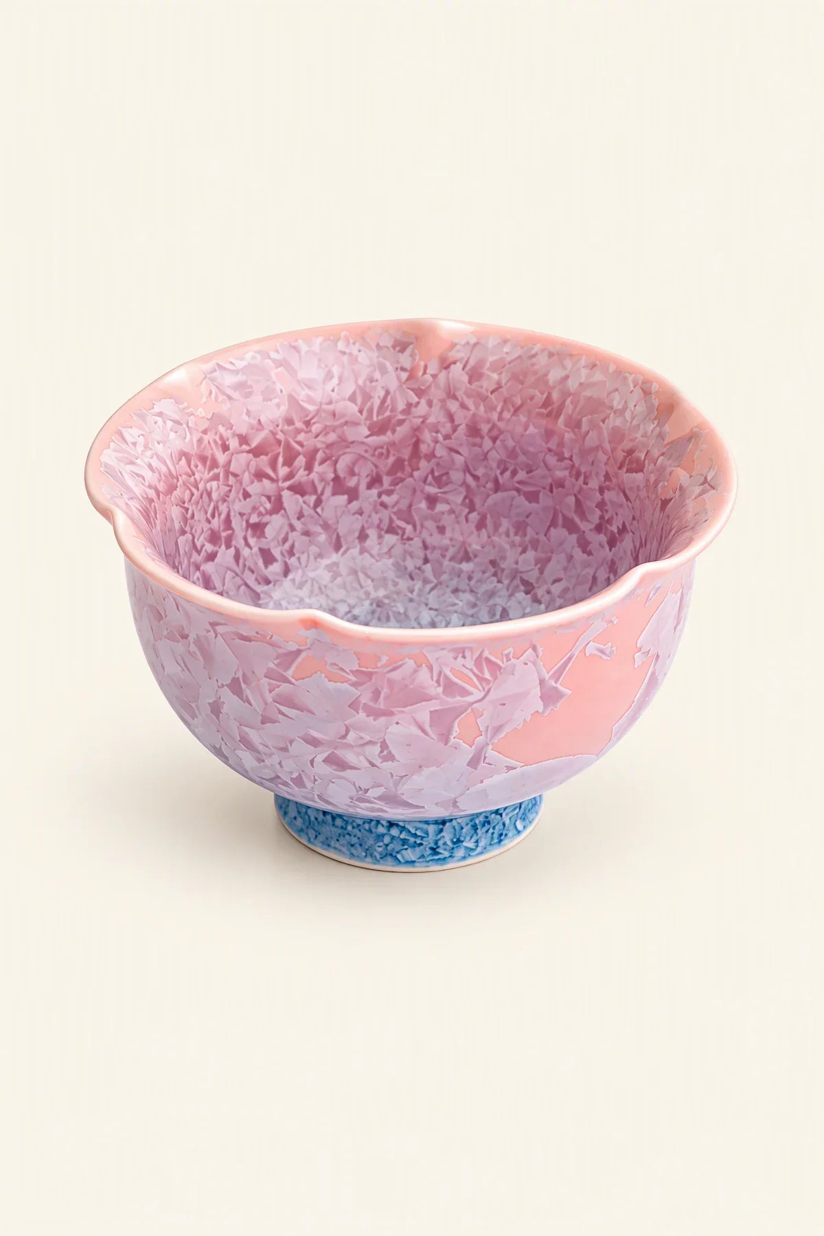 Frosted Petal Blush-and-Blue Ceramic Tea Set