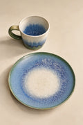 Mineral Bloom Pastel Ceramic Cup and Saucer Set