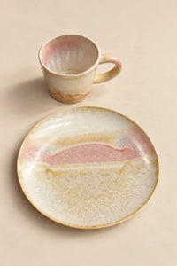 Mineral Bloom Pastel Ceramic Cup and Saucer Set
