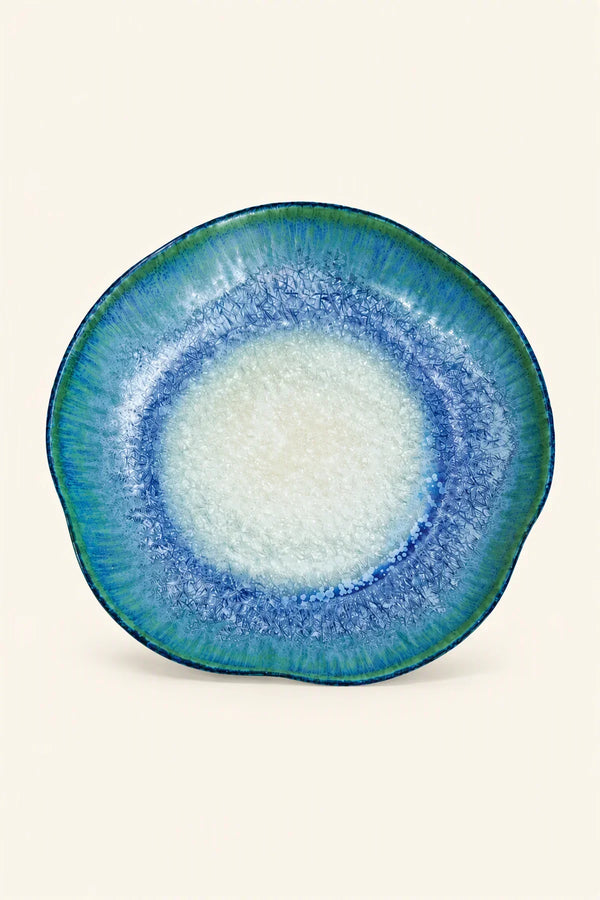 Moonpool Blue-Green Ceramic Serving Plate