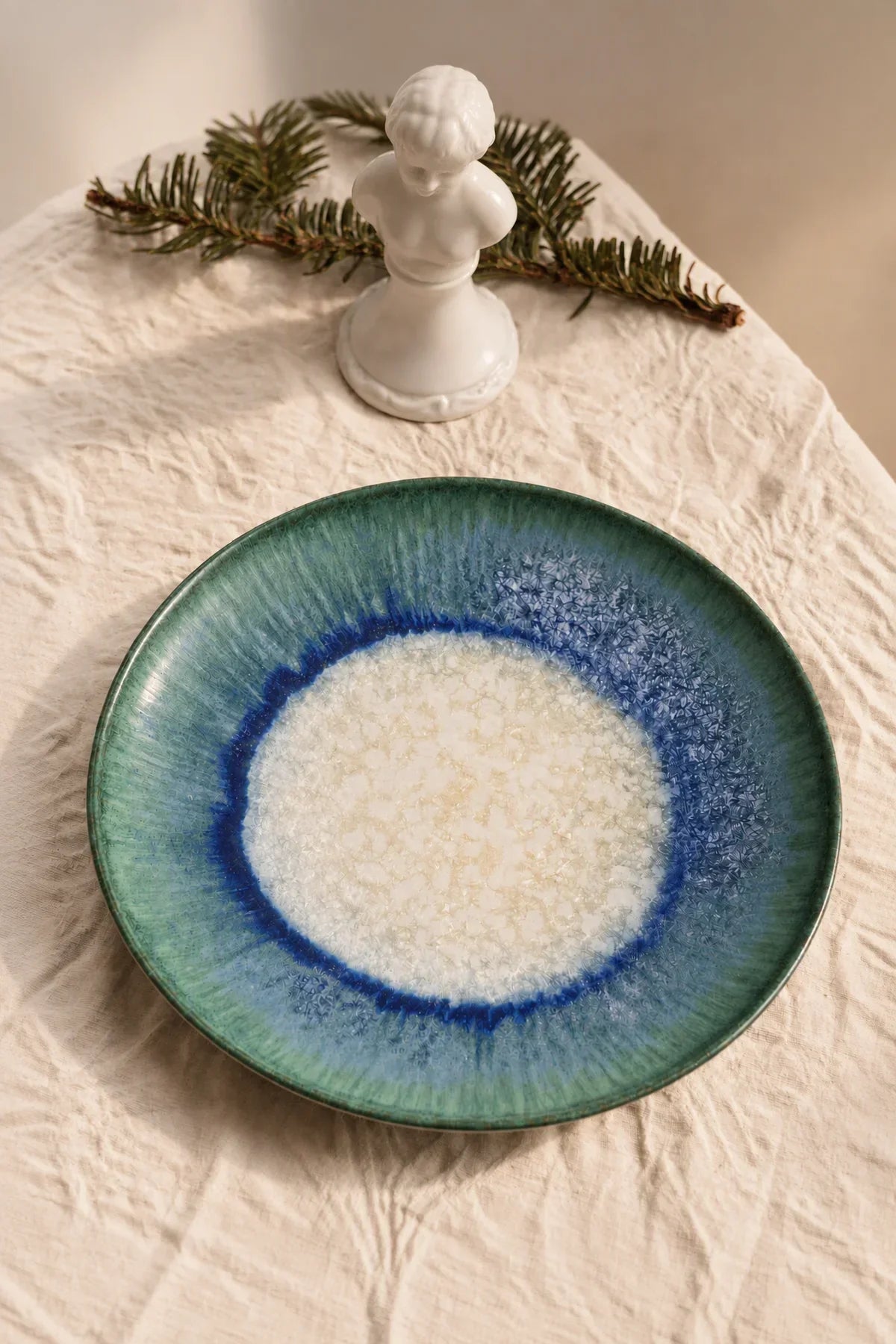 Moonpool Blue-Green Ceramic Serving Plate