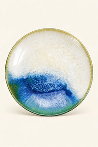 Frost Field Blue-Green Ceramic Dessert Plate