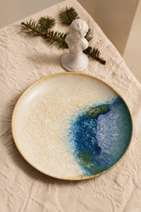 Frost Field Blue-Green Ceramic Dessert Plate
