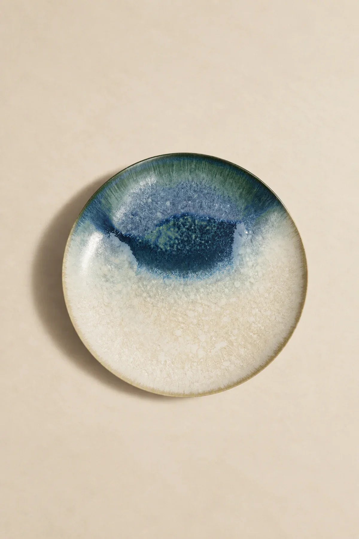 Frost Field Blue-Green Ceramic Dessert Plate