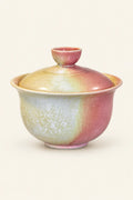 Dawn Frost Pink-Yellow Ceramic Lidded Bowl