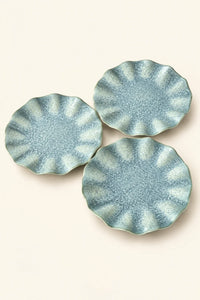 Starlit Ripple Blue Ceramic Dessert Plate