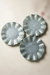 Starlit Ripple Blue Ceramic Dessert Plate