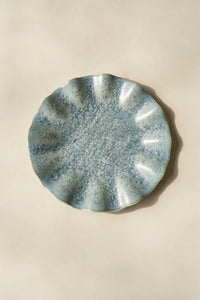 Starlit Ripple Blue Ceramic Dessert Plate