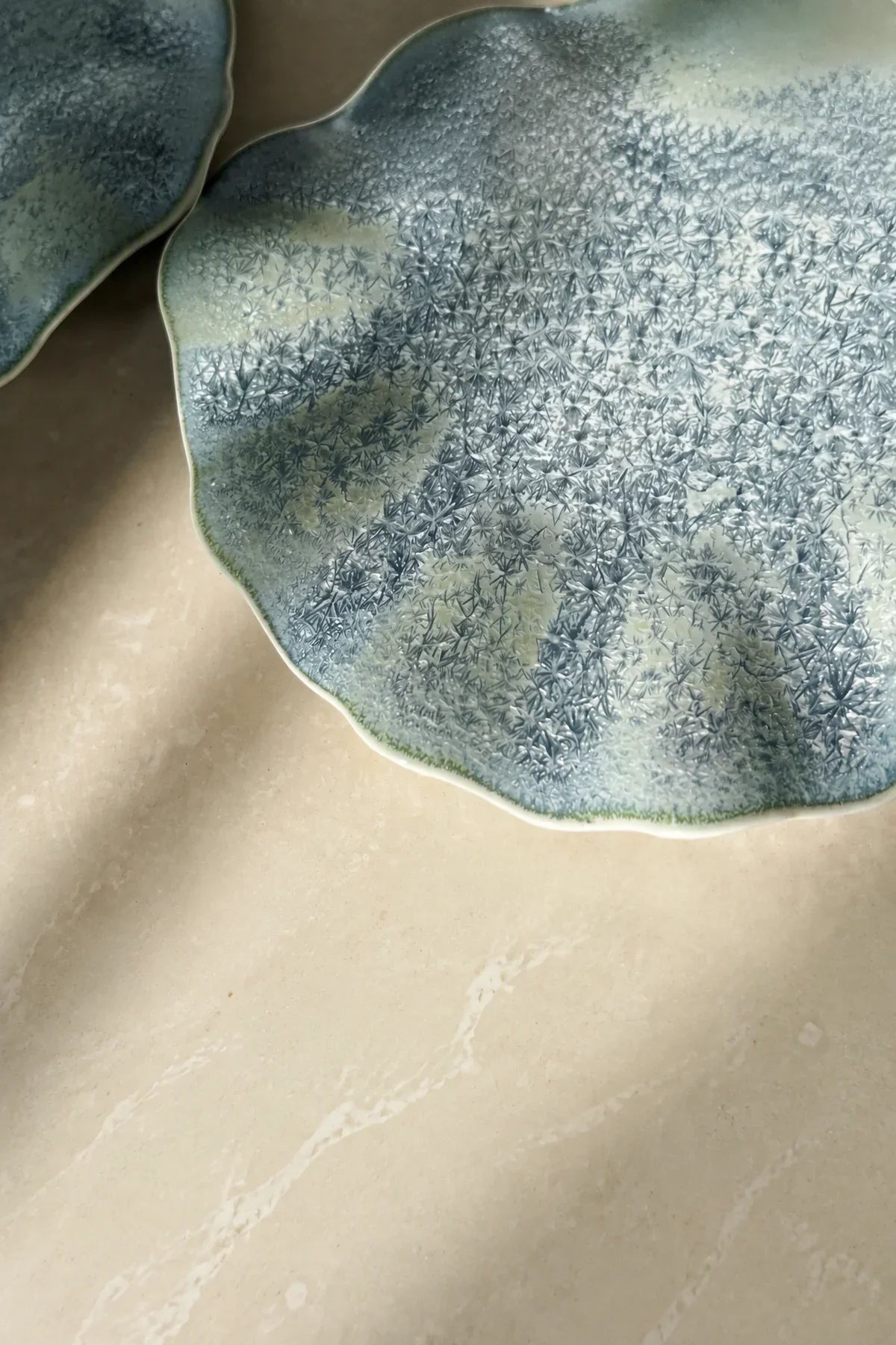 Starlit Ripple Blue Ceramic Dessert Plate