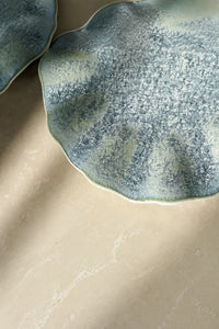Starlit Ripple Blue Ceramic Dessert Plate