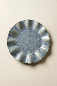 Starlit Ripple Blue Ceramic Dessert Plate