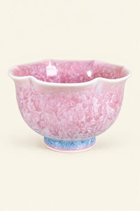 Frost Bloom Blush-Blue Ceramic Tea Cup
