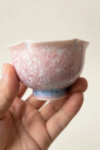 Frost Bloom Blush-Blue Ceramic Tea Cup