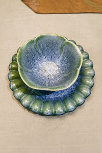 Frost Bloom Blue-Green Ceramic Tableware Set