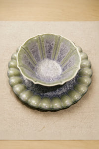 Frost Bloom Blue-Green Ceramic Tableware Set