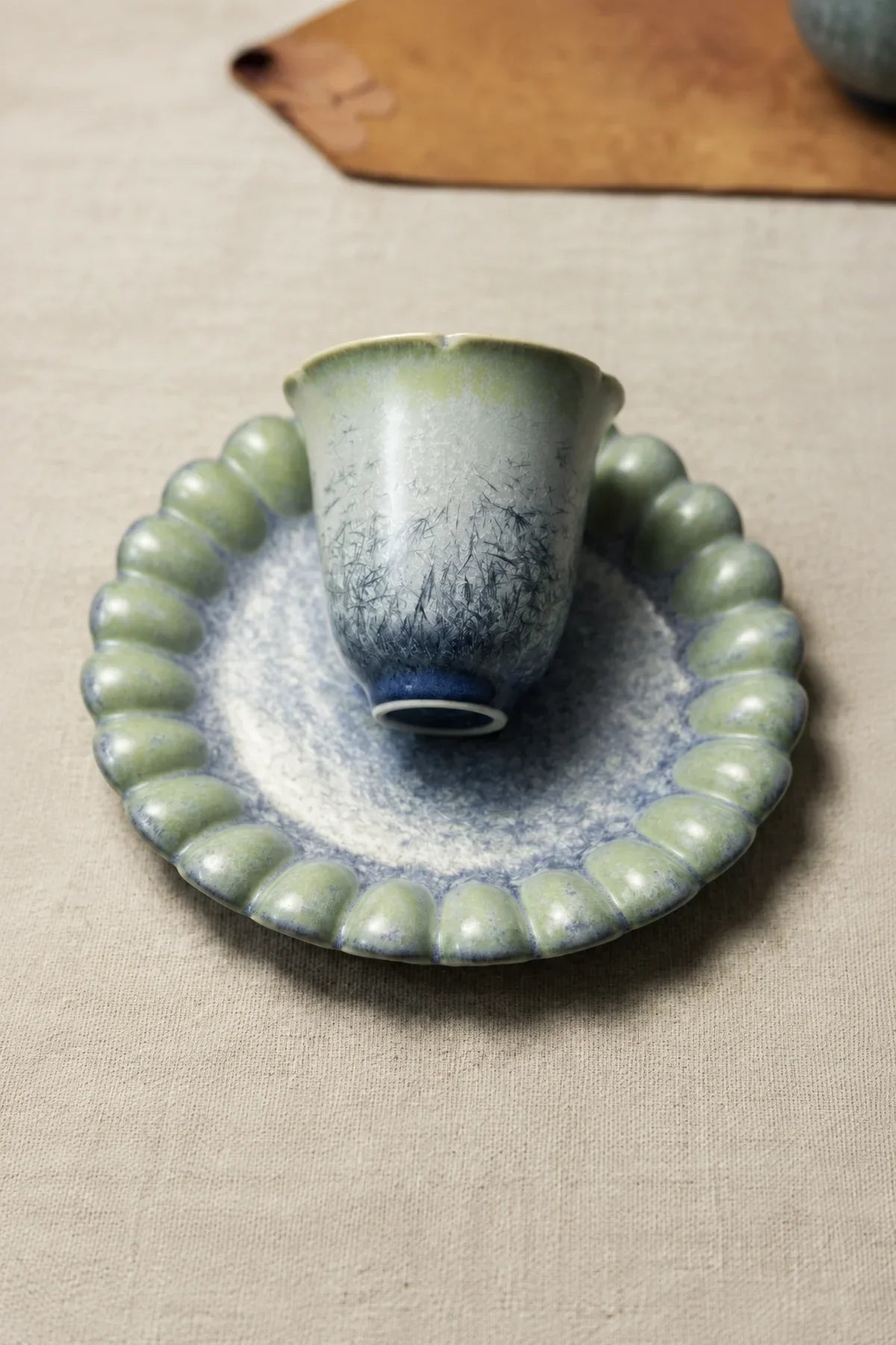 Frost Bloom Blue-Green Ceramic Tableware Set