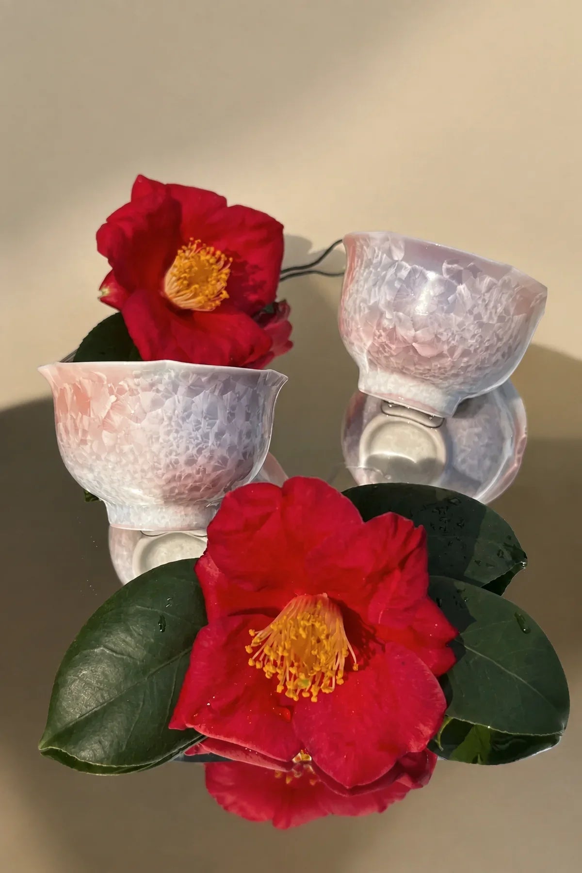 Frost Bloom Blush Ceramic Tea Cup