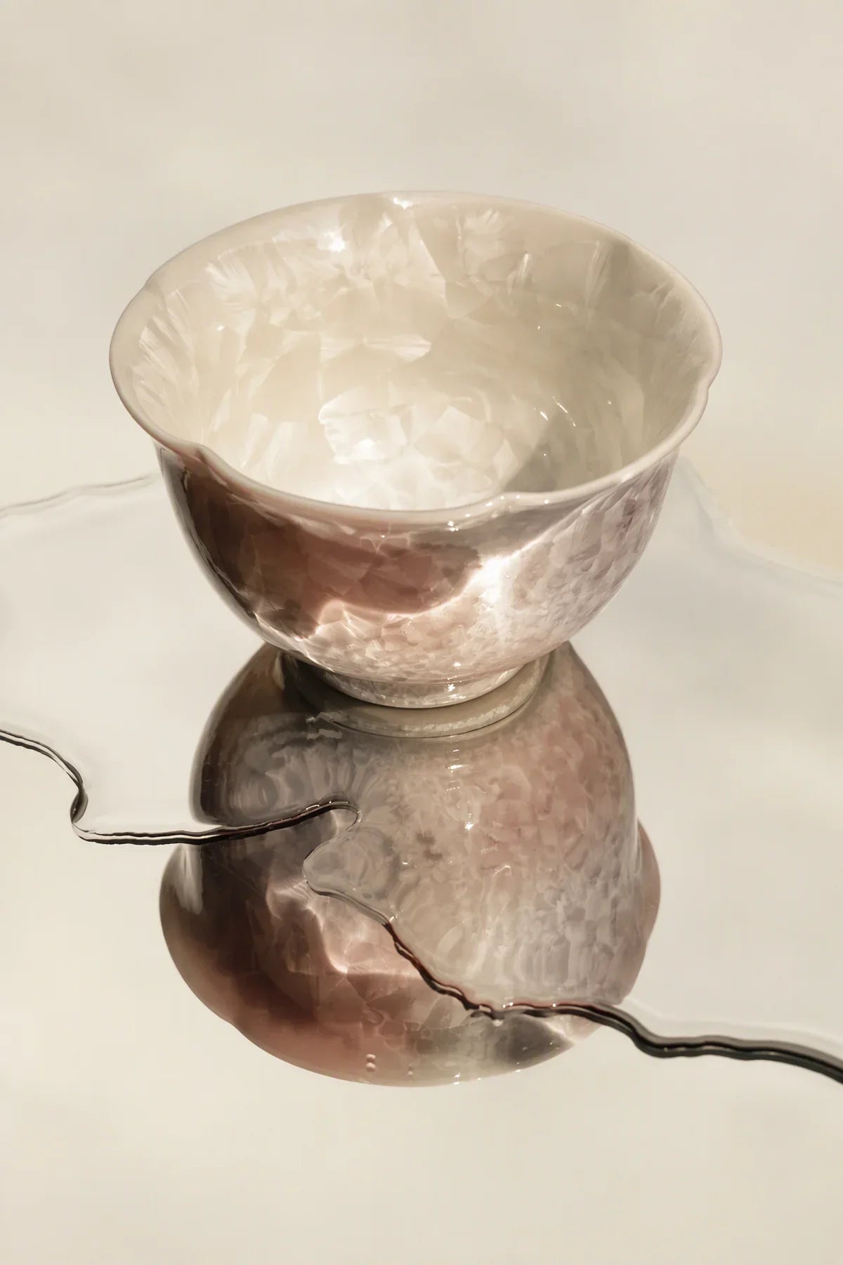 Frost Bloom Blush Ceramic Tea Cup