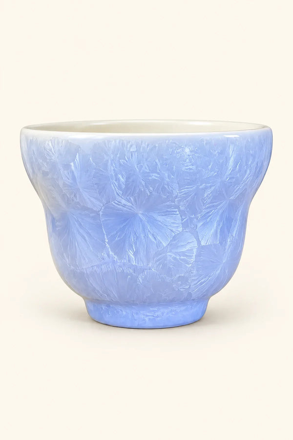 Frost Bloom Light Blue Ceramic Tea Cup
