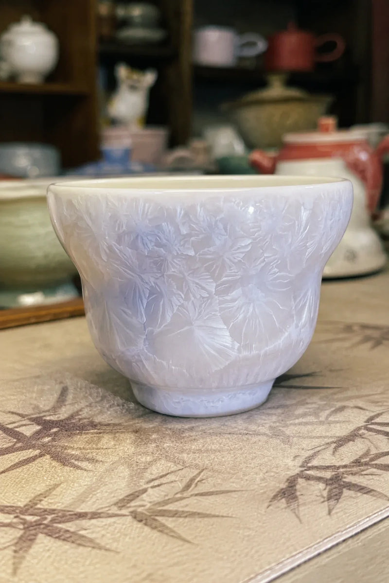 Frost Bloom Light Blue Ceramic Tea Cup