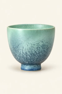 Frosted Tide Blue-Green Ceramic Tea Cup