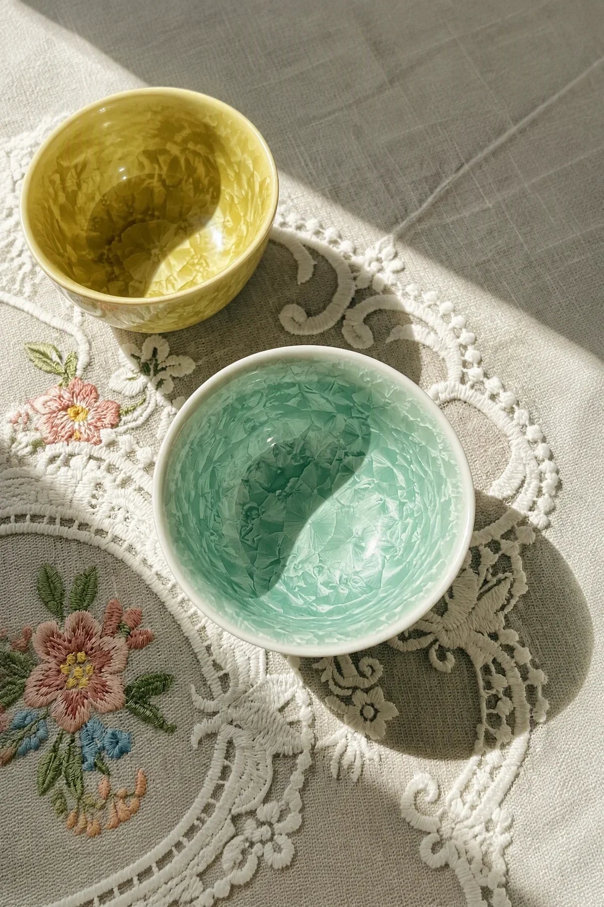 Frost Bloom Multicolor Ceramic Tea Cup