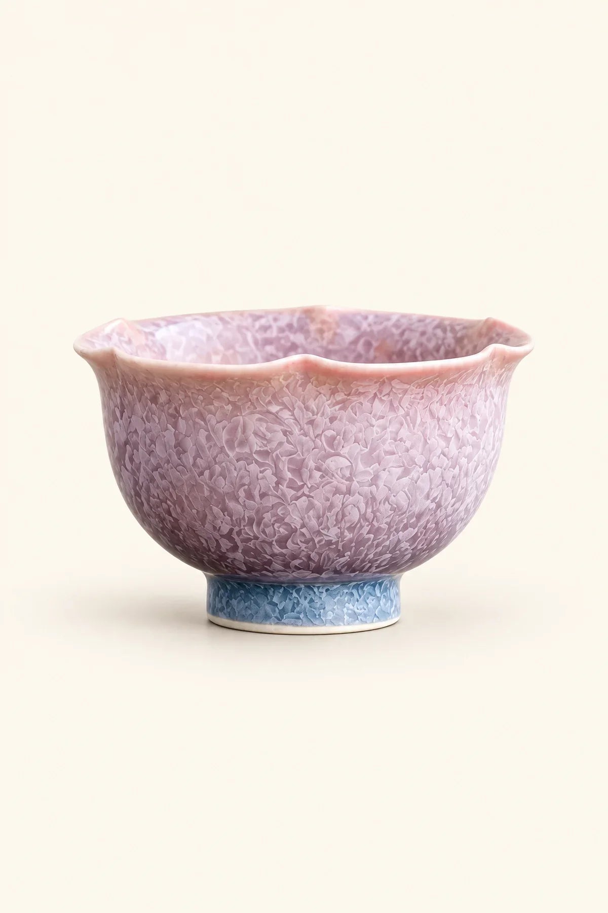 Frost Bloom Blush-Blue Ceramic Tea Cup