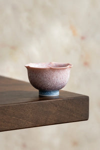 Frost Bloom Blush-Blue Ceramic Tea Cup