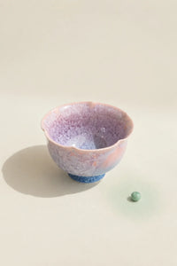 Frost Bloom Blush-Blue Ceramic Tea Cup