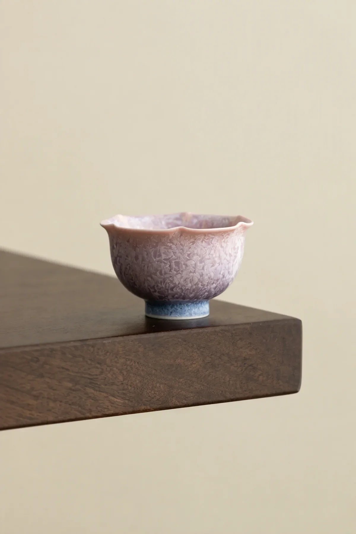 Frost Bloom Blush-Blue Ceramic Tea Cup
