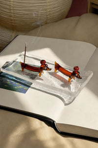 Apple of My Eye Amber Glass Incense Holder