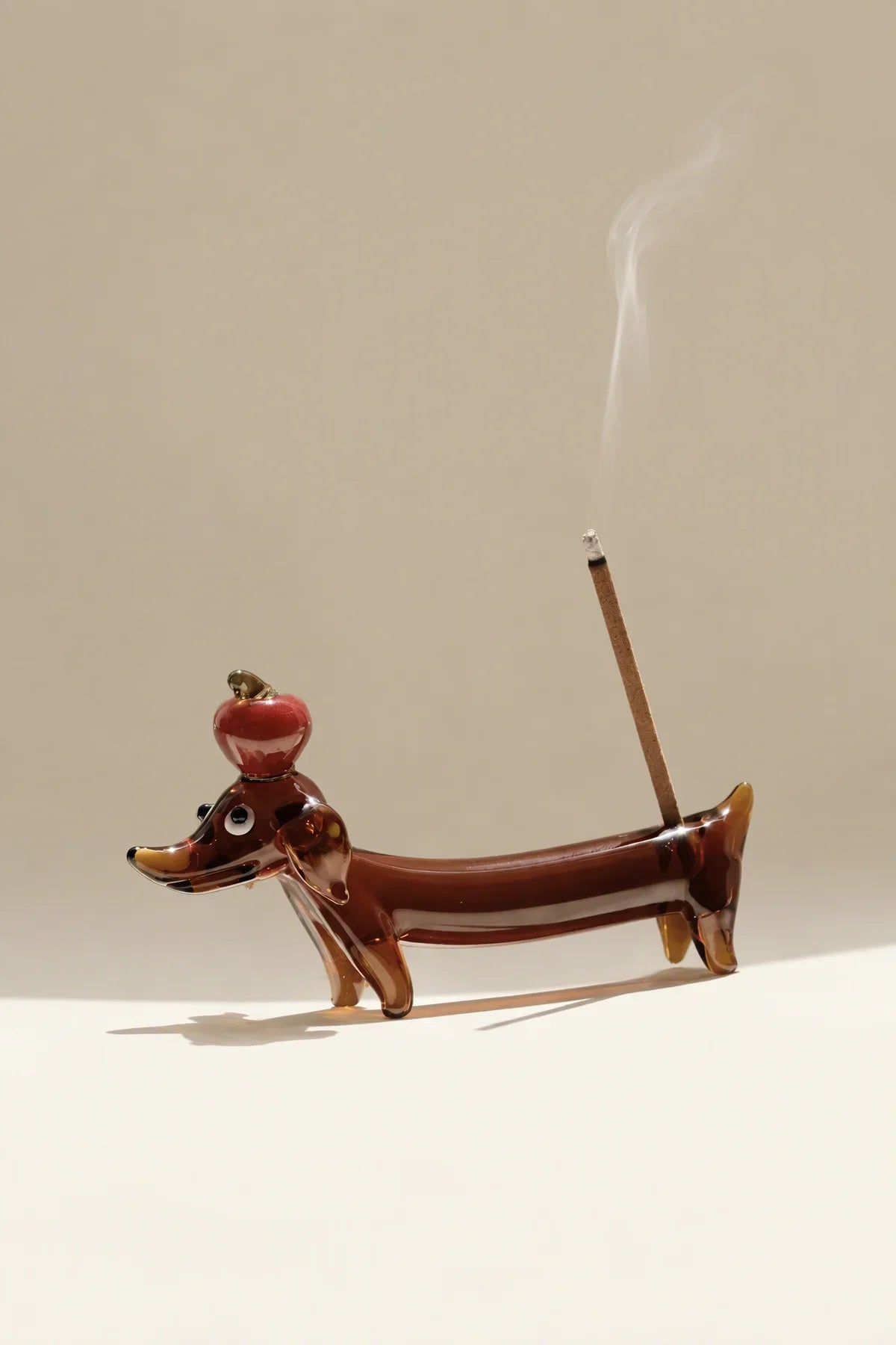 Apple of My Eye Amber Glass Incense Holder